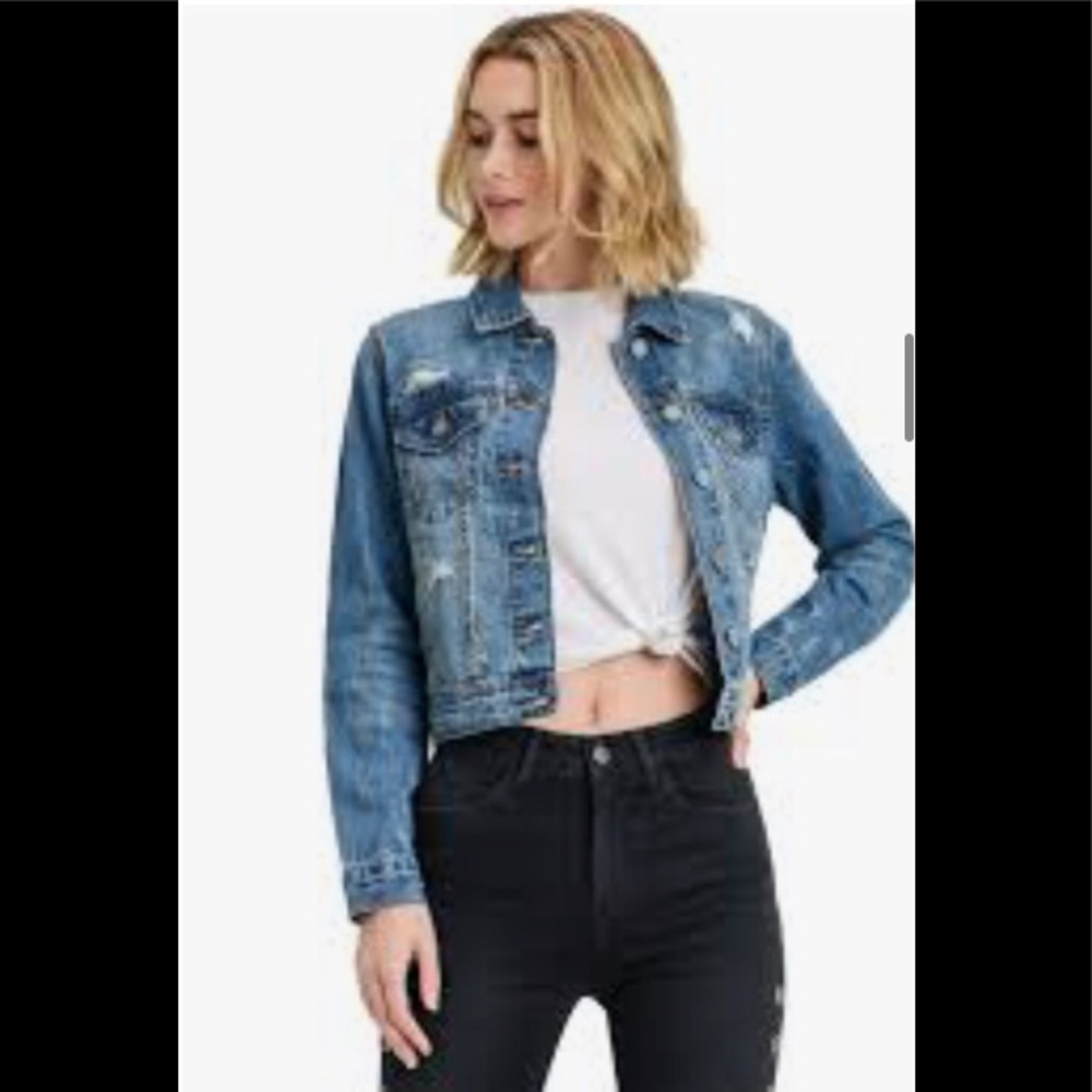 Distressed Denim Jacket - image 1